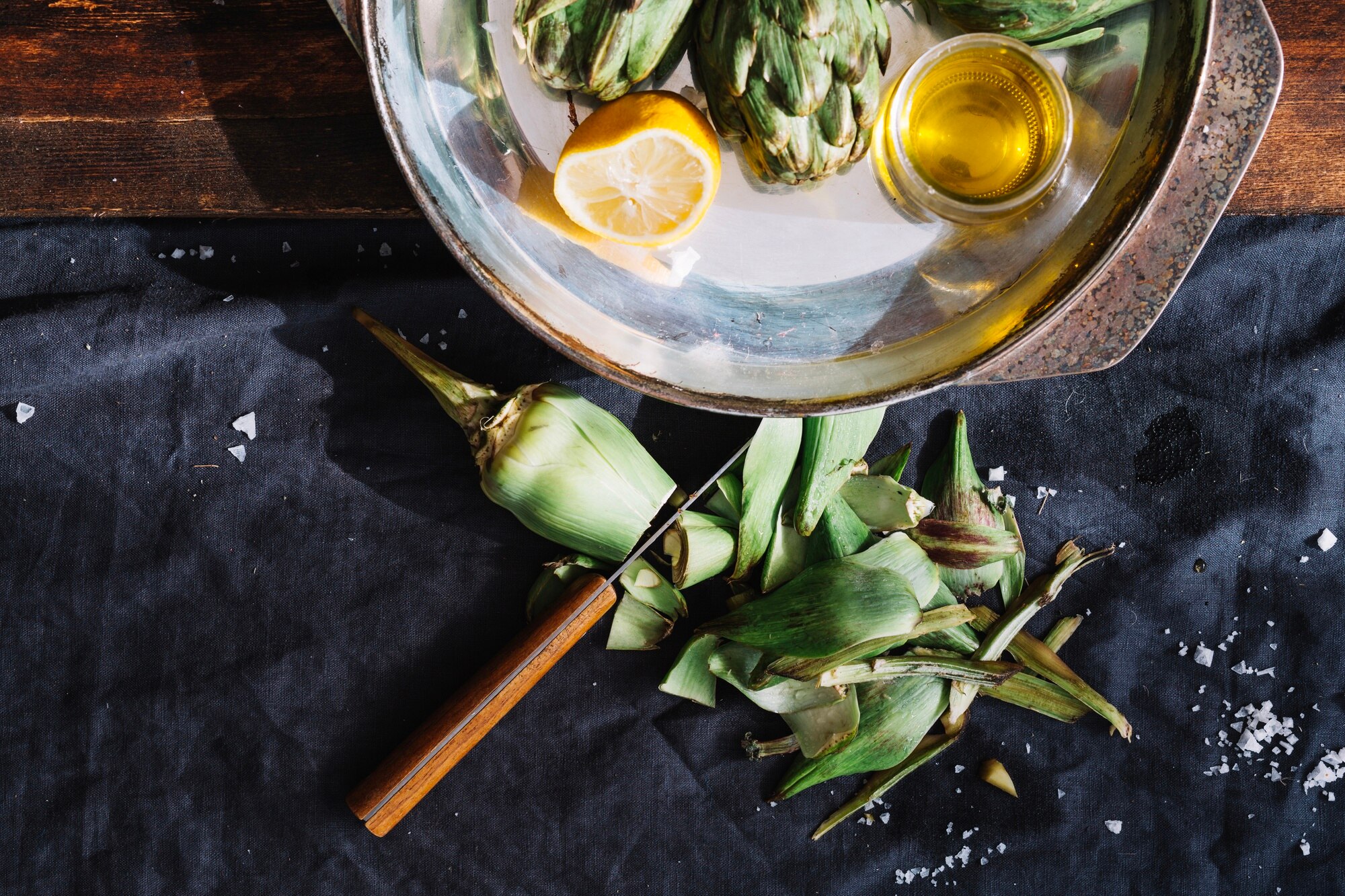 Fresh green ingredients on a luxury setup