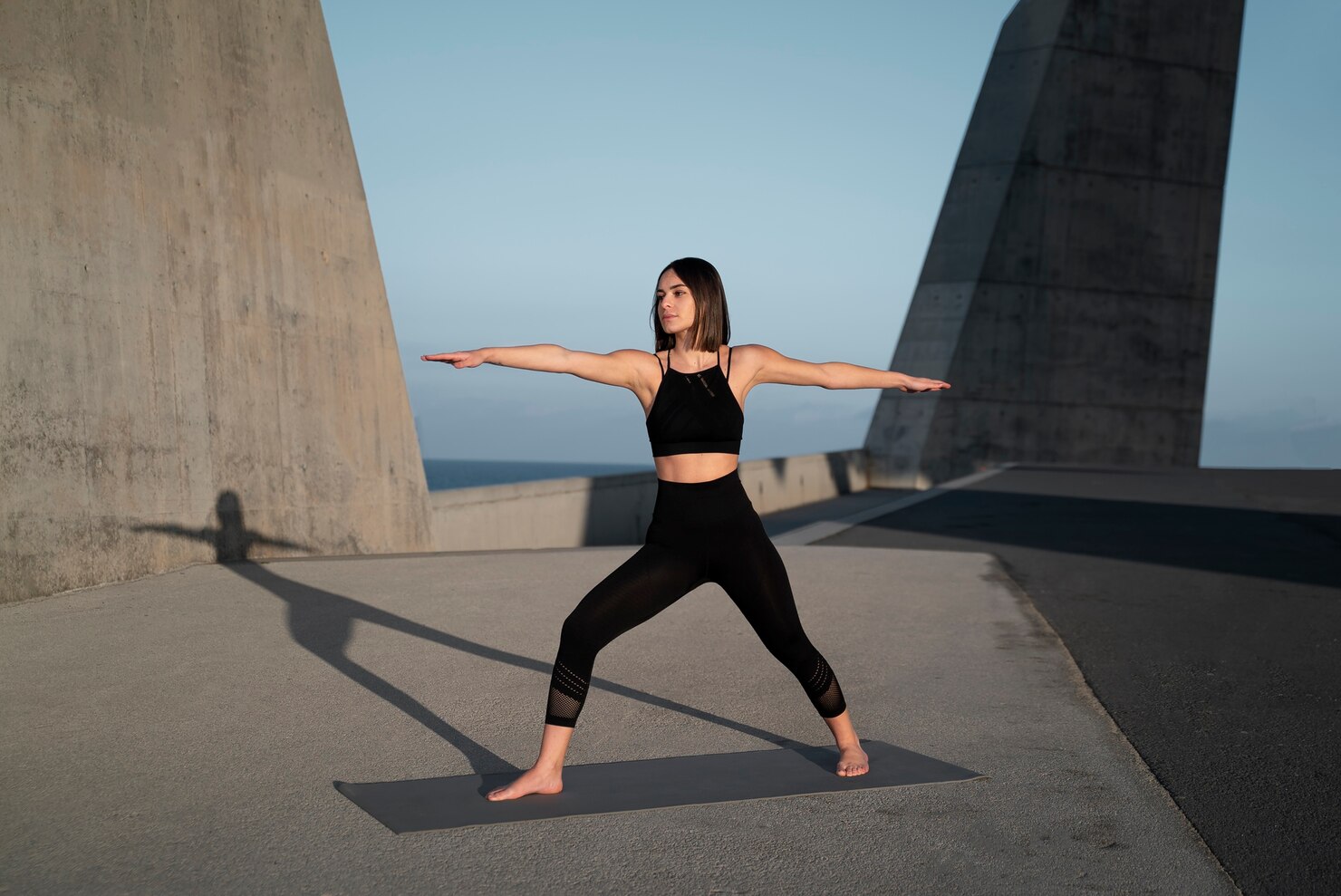 Mindful active movement yoga stance